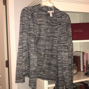 Black and white striped cardigan